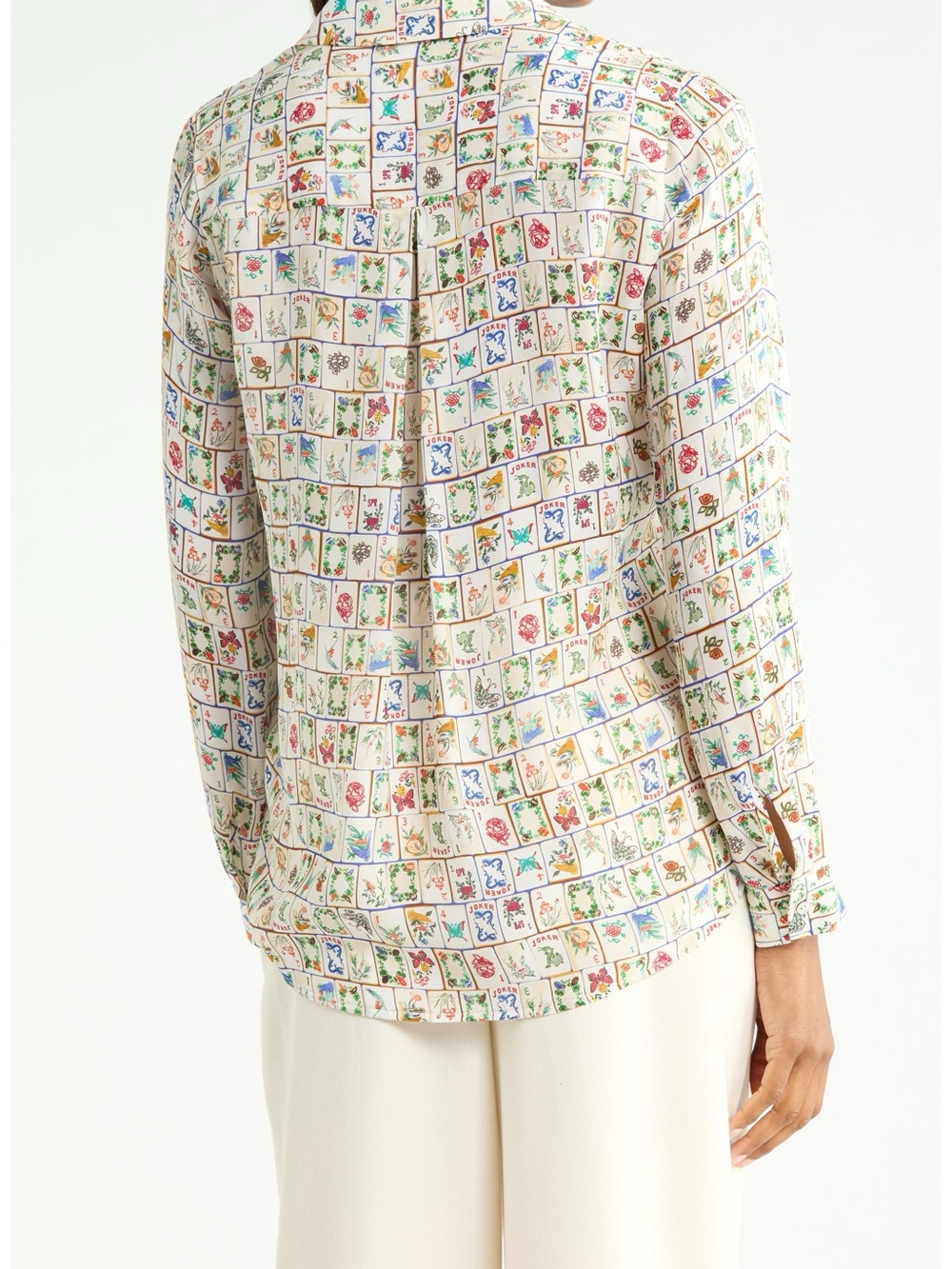 L’Agence Nina Mahjong Print Silk Shirt - Picture 2 of 8